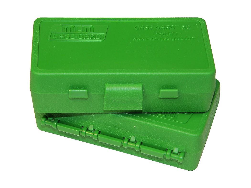 MTM P50-38 Flip-Top Ammo Box GREEN content 50